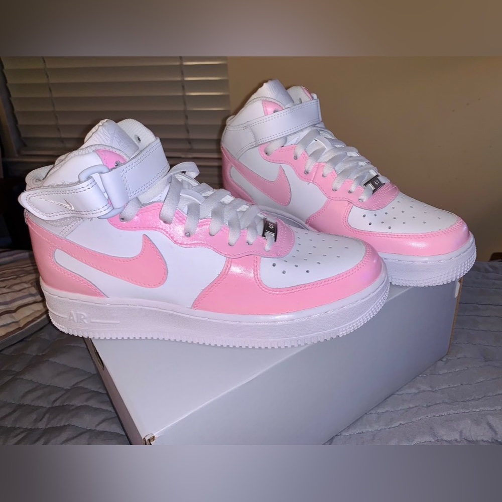 Custom Color Block Nike Mid Air Force Ones, hand painted DesignsByDaniXO